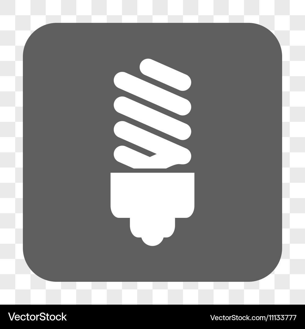 Fluorescent bulb rounded square button vector image