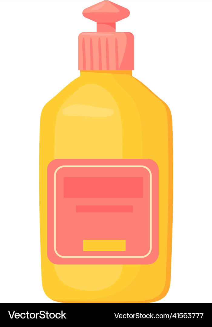 Gelbe Waschmittel Flasche Cartoon Geschirrwäsche Gelbe Waschmittel Flasche Cartoon Geschirrwäsche vektorbild
