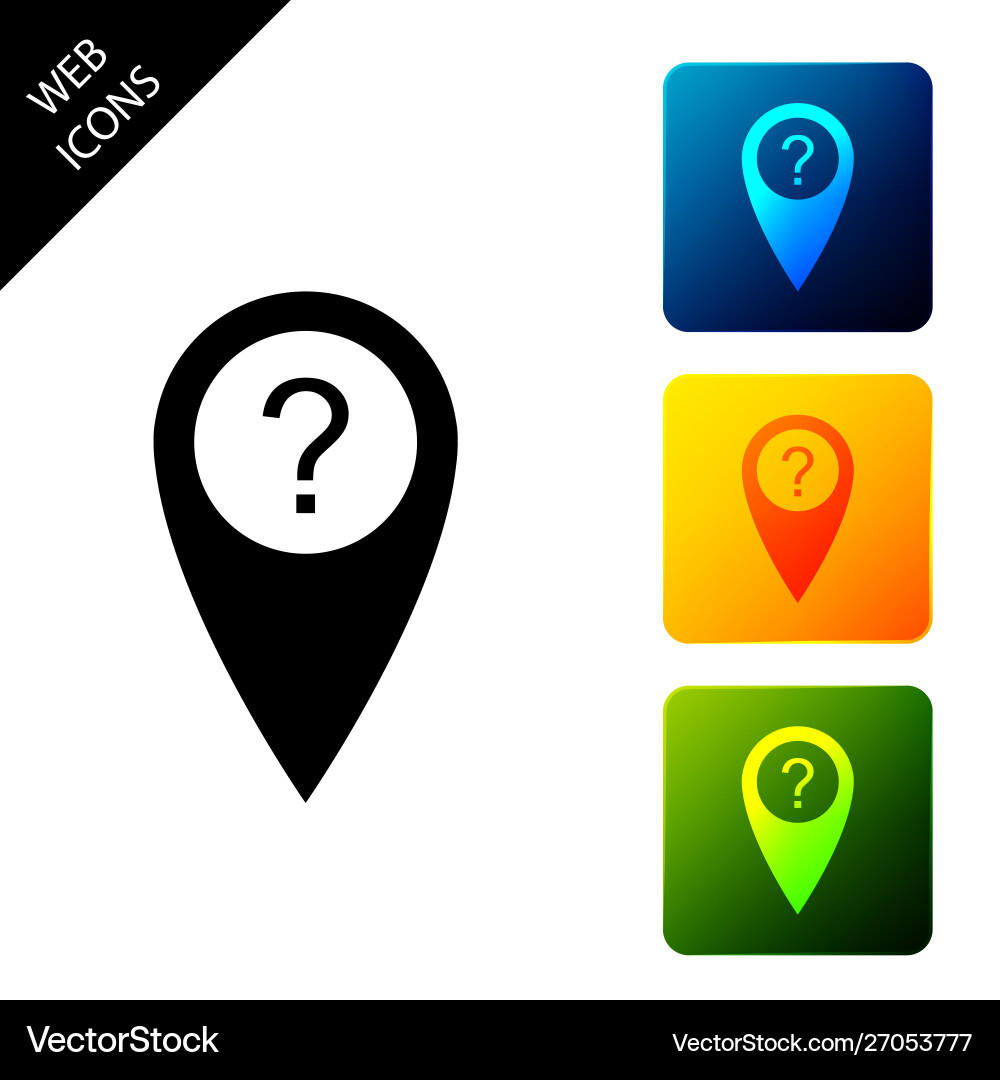 Map pointer with question symbol icon isolated Map pointer with question symbol icon isolated vector image