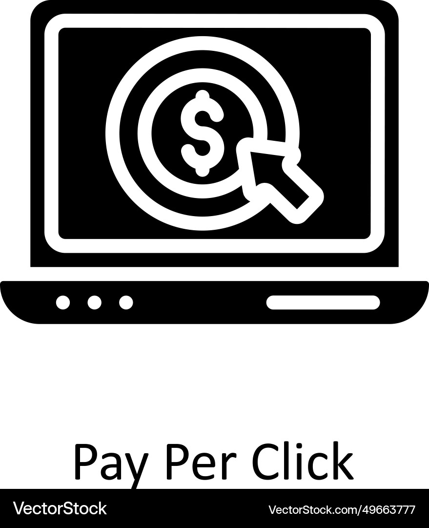 Pay per click solid icon design Vector Image