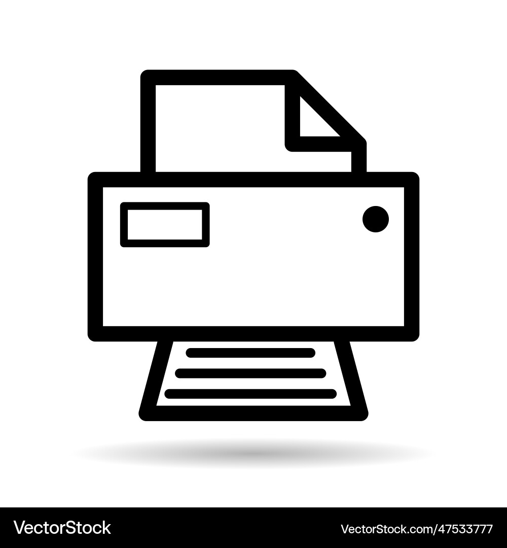 Printer document web shadow icon printout machine Printer document web shadow icon printout machine vector image