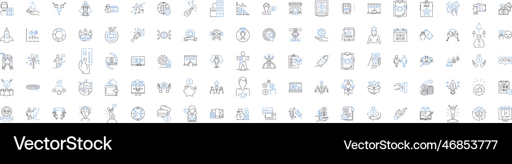 Revenue forecasting line icons collection sales vector image