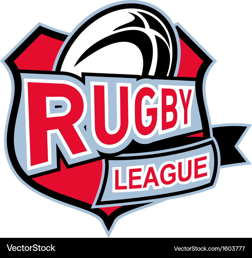 Rugby league ball shield Royalty Free Vector Image