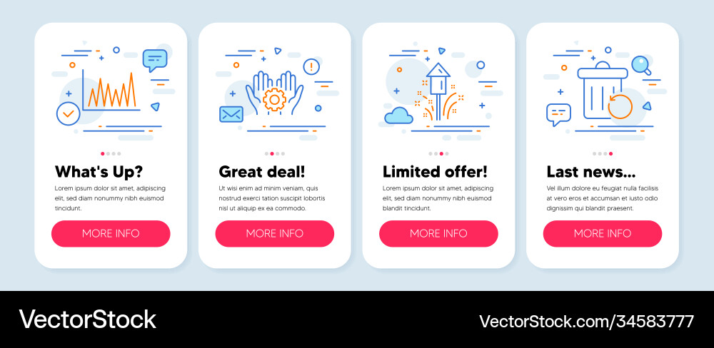 Set science icons such as line graph employee Set science icons such as line graph employee vector image
