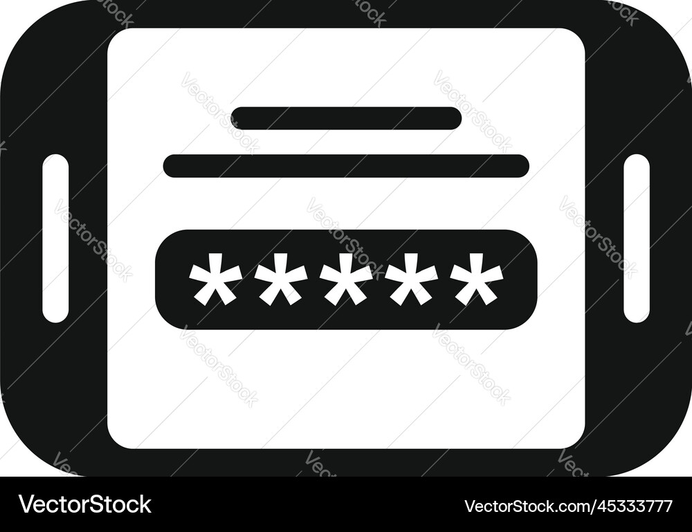 Tablet password icon simple data cipher Tablet password icon simple data cipher vector image