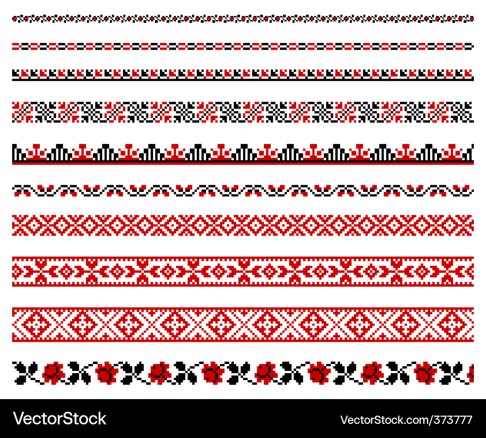 Ukrainian Floral Embroidery vector image