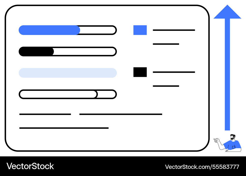 Workflow progress with checkpoints and metrics Workflow progress with checkpoints and metrics Vector Image