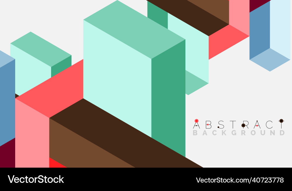 Abstract background 3d cubes cubic elements vector image