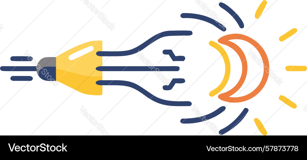 Abstract lightbulb with a dynamic energy arc Vector Image