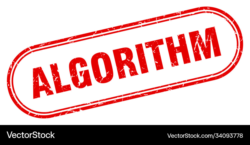 Algorithm stamp rounded grunge textured sign label vector image