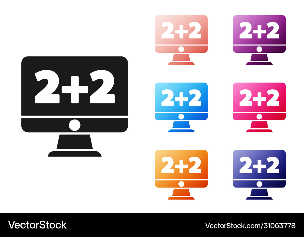 Black math system equation solution on computer Black math system equation solution on computer vector image