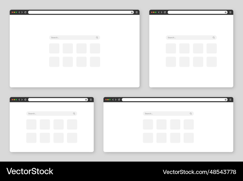 Blank web browser window with tab toolbar vector image