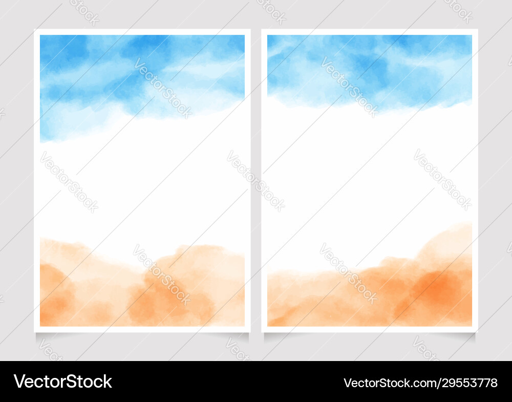 Blue sky and sand beach abstract watercolor Blue sky and sand beach abstract watercolor vector image