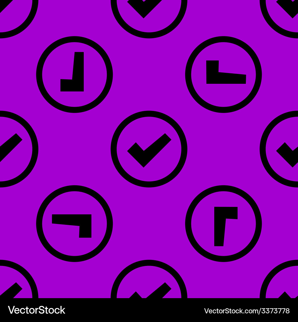 Check mark web icon flat design seamless pattern Vector Image