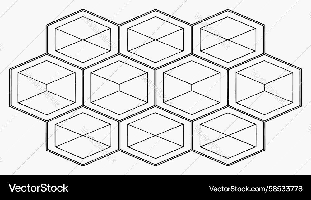 Complex Geometric Hexagonal Pattern Vector Image