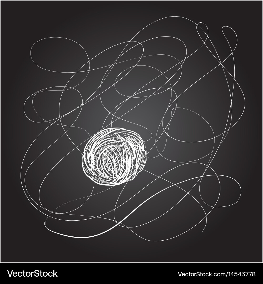 Drawing of a string threads for knitting vector image