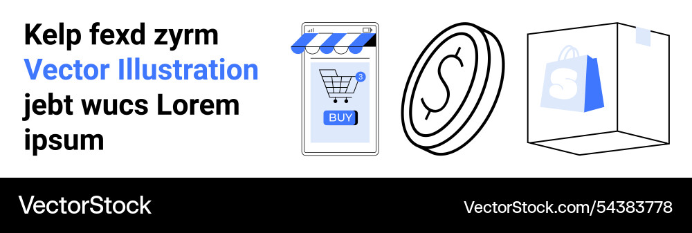 E-commerce and shopping concepts with cart coin Vector Image