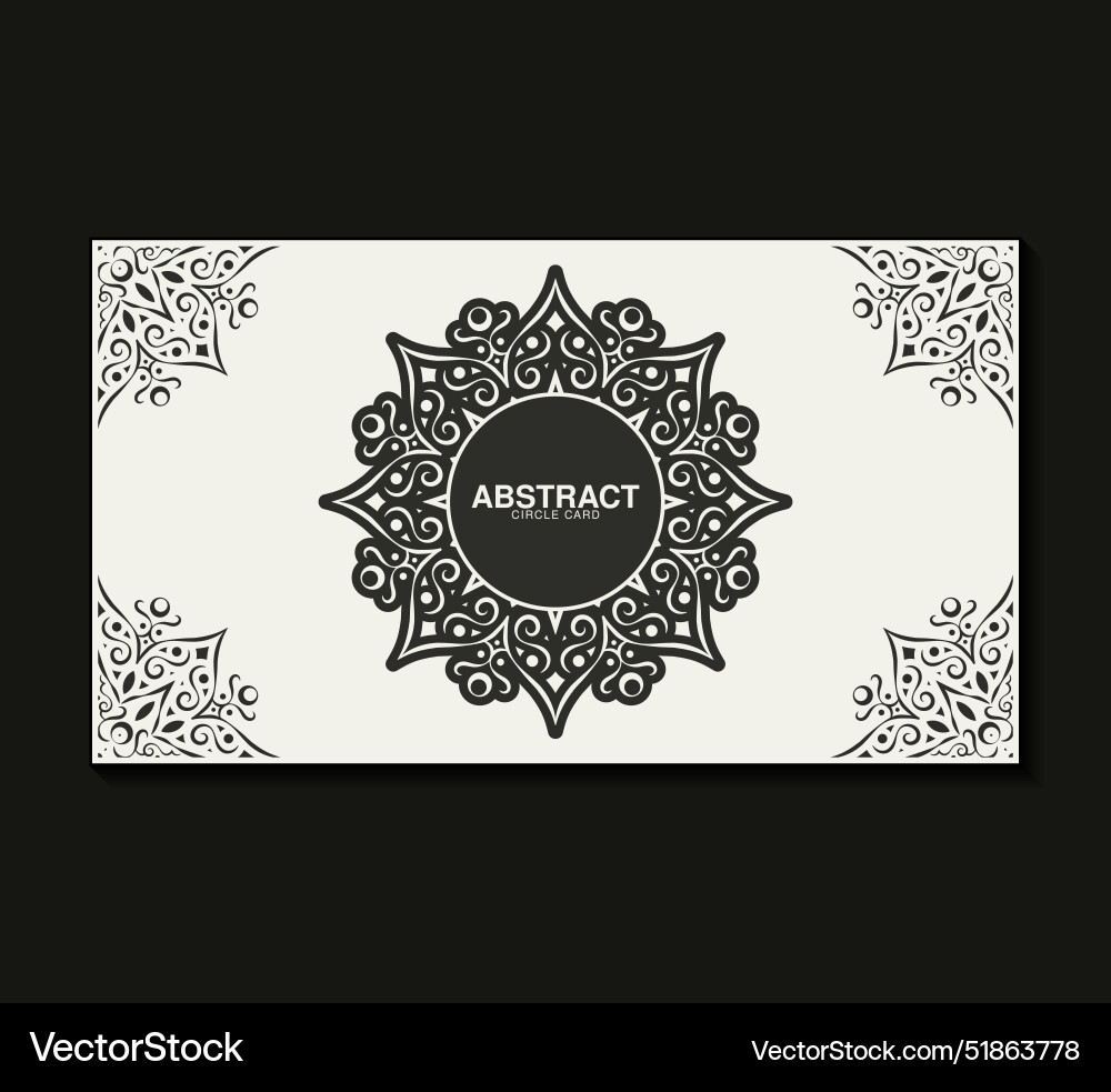 Flat border circle pattern card design Flat border circle pattern card design vector image