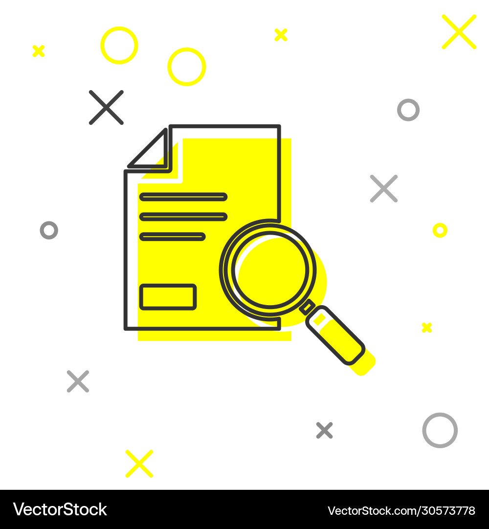 Grey line document with search icon isolated Grey line document with search icon isolated Vector Image