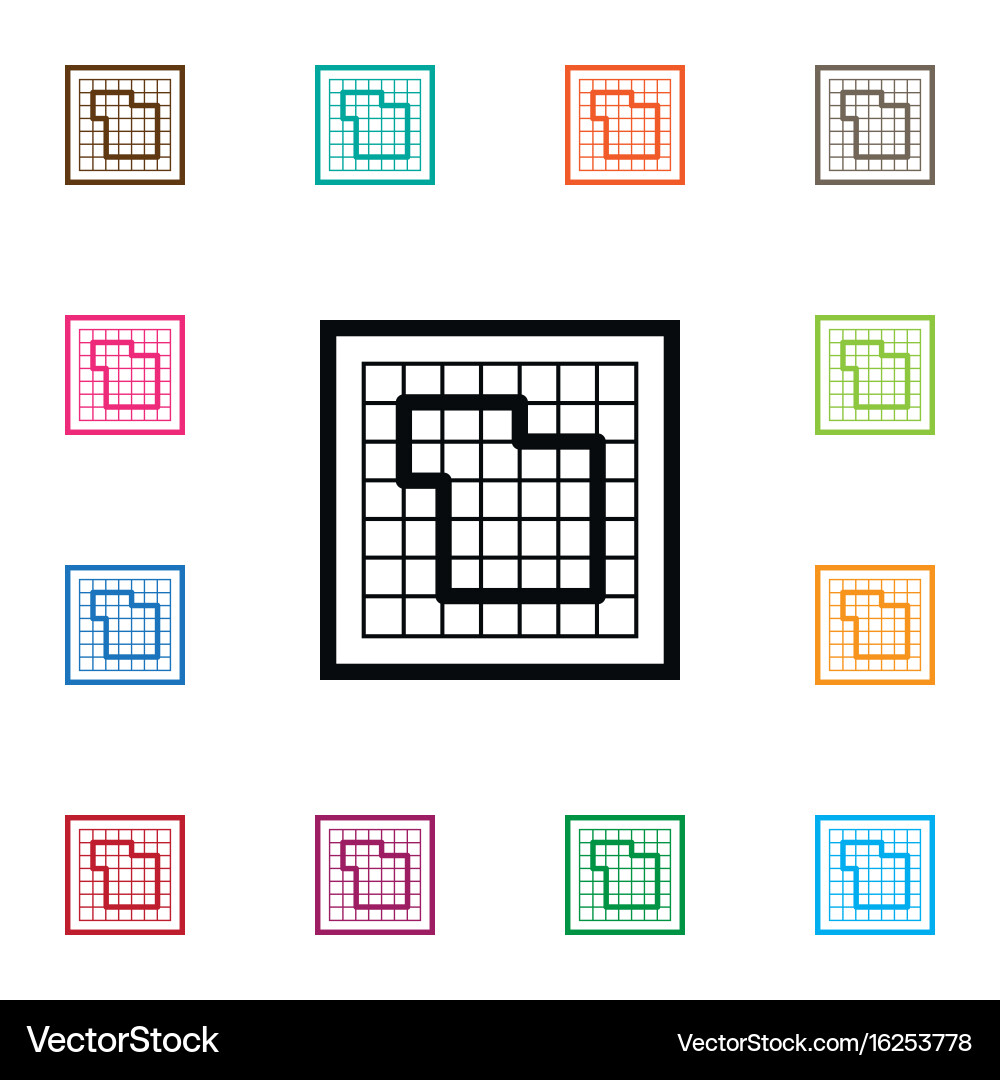 Isolated floor plan icon blueprint element vector image
