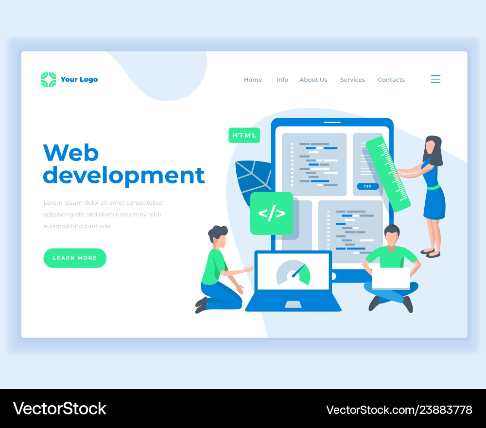 Landing page template web development concept Landing page template web development concept vector image