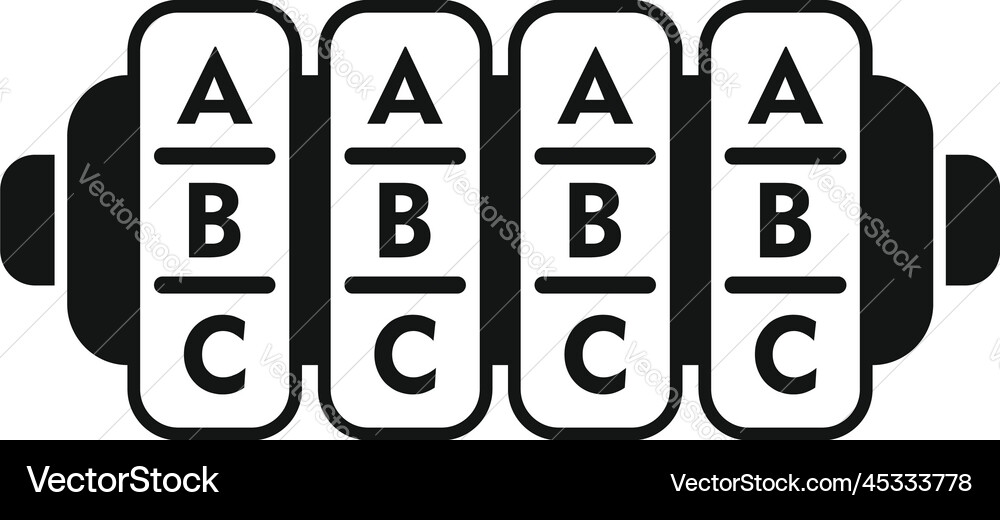 Letter cipher icon simple data encryption Letter cipher icon simple data encryption vector image