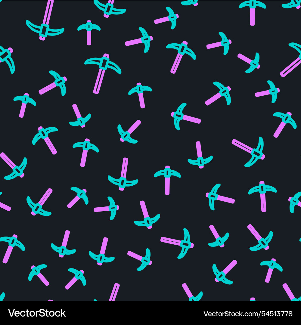 Line pickaxe icon isolated seamless pattern Line pickaxe icon isolated seamless pattern Vector Image