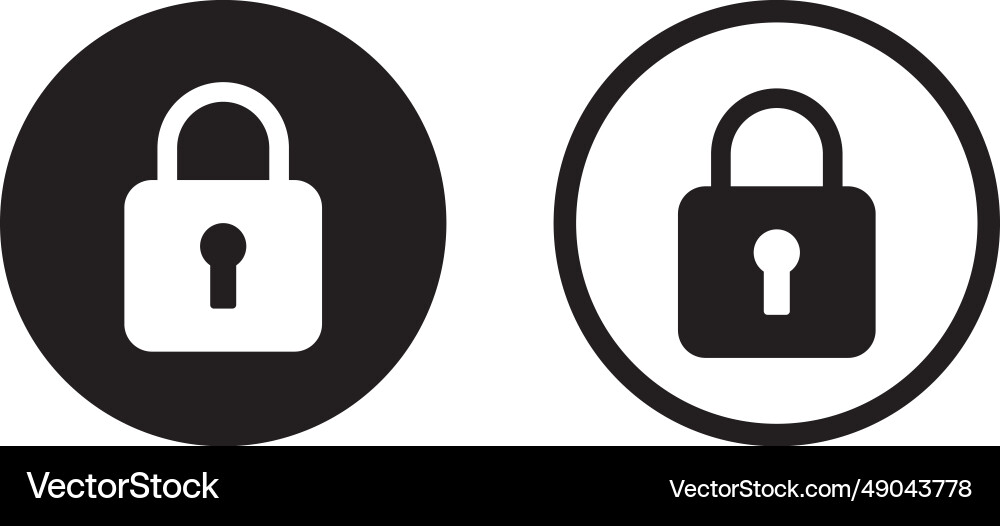 Lock icon set in two styles isolated Lock icon set in two styles isolated vector image
