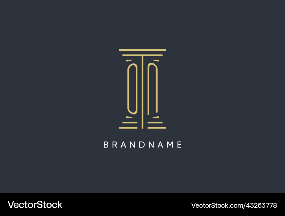 On initial monogram with pillar shape logo design Vector Image