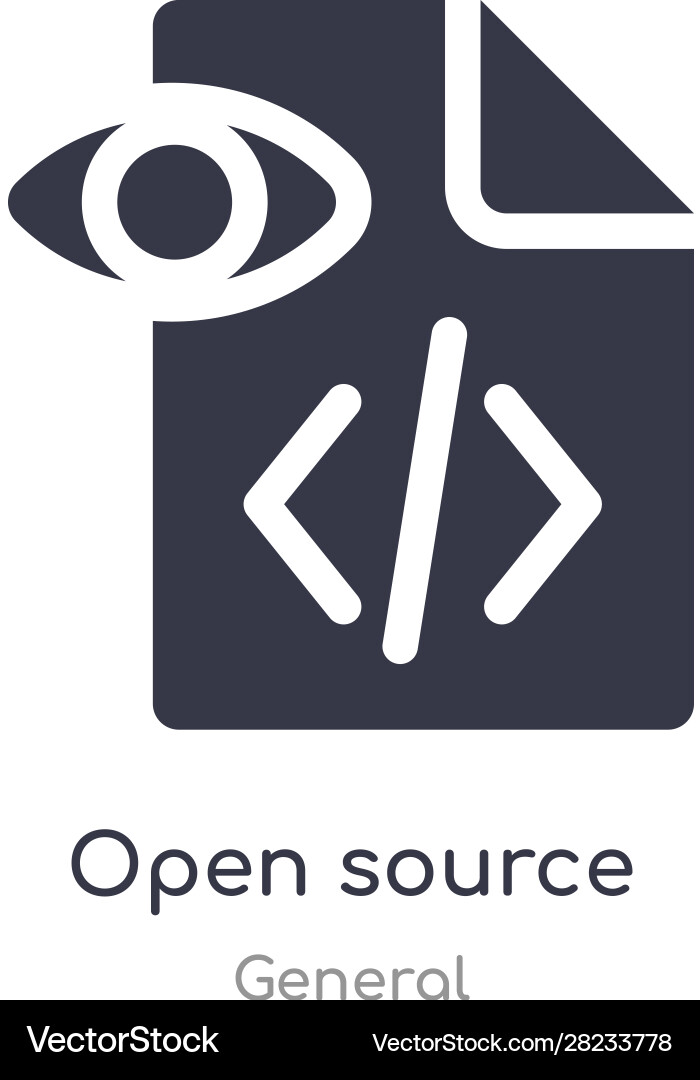 Open source icon isolated from Vector Image