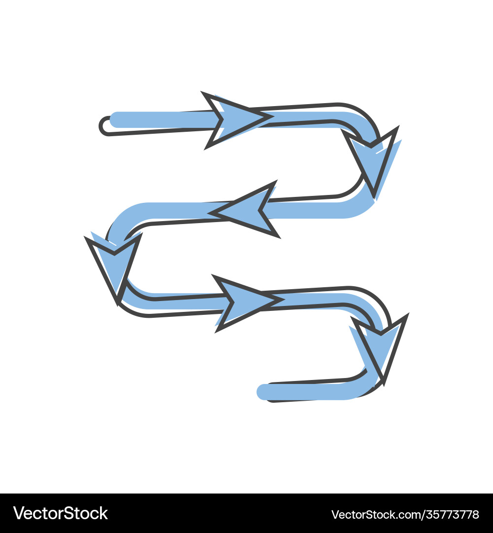 Path icon with direction indicator arrow Path icon with direction indicator arrow vector image