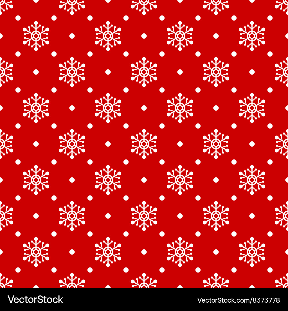 Red Snowflake Pattern vector image