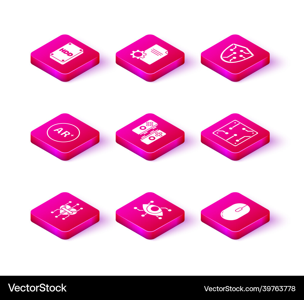 Set processor virtual reality ar augmented Set processor virtual reality ar augmented vector image