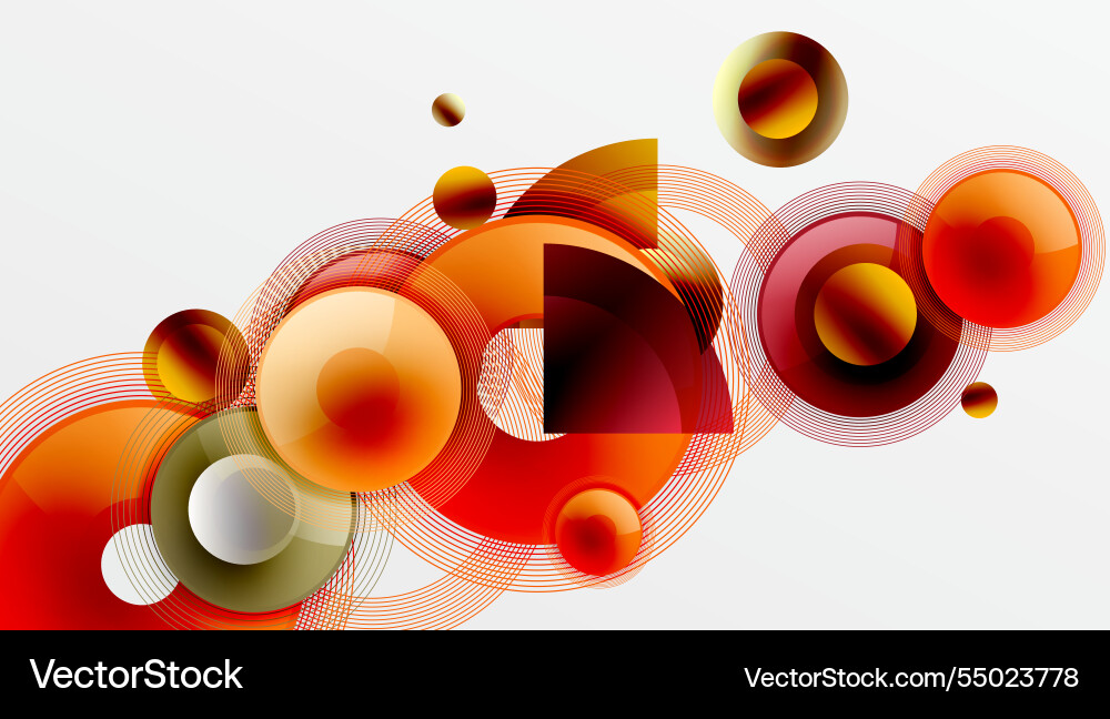Sleek with overlapping circles in vibrant vector image