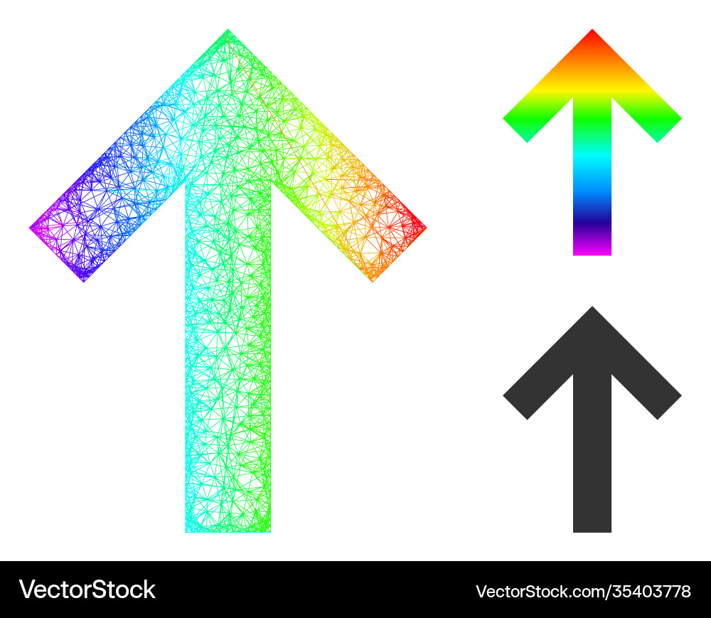 Spectrum linear gradient arrow up icon Spectrum linear gradient arrow up icon vector image