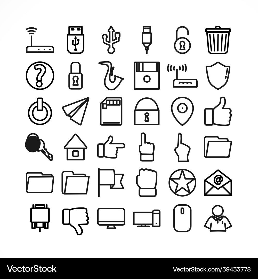Web icon set with internet social network Web icon set with internet social network Vector Image