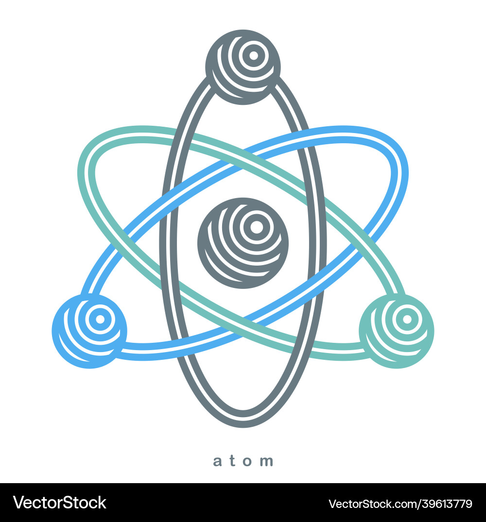 Atom symbol in modern linear style isolated Atom symbol in modern linear style isolated vector image