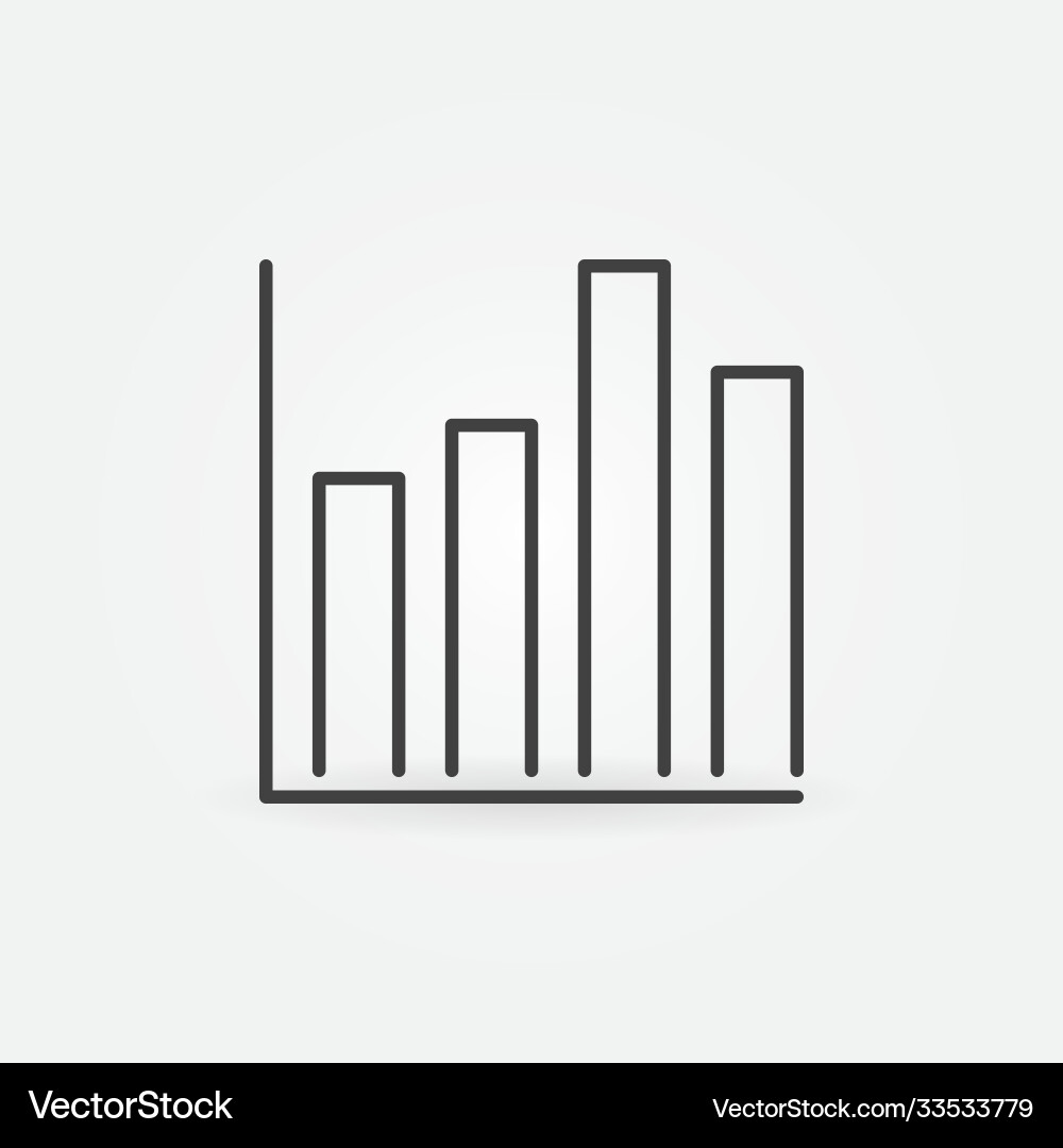 Bar chart concept line icon or statistics Bar chart concept line icon or statistics vector image