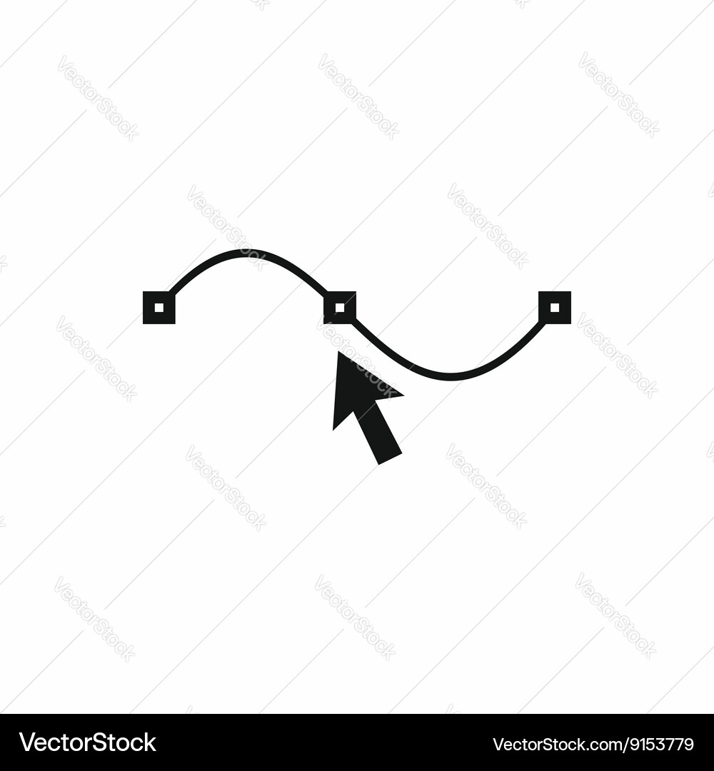 Drawing the curve icon simple style vector image