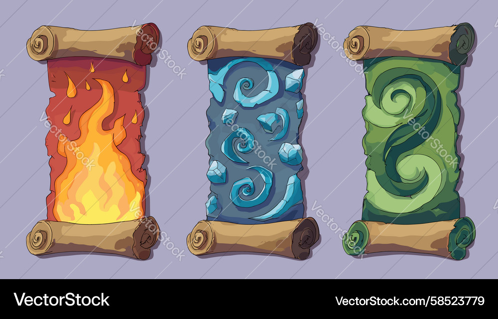 Elemental Scroll Patterns Vector Image