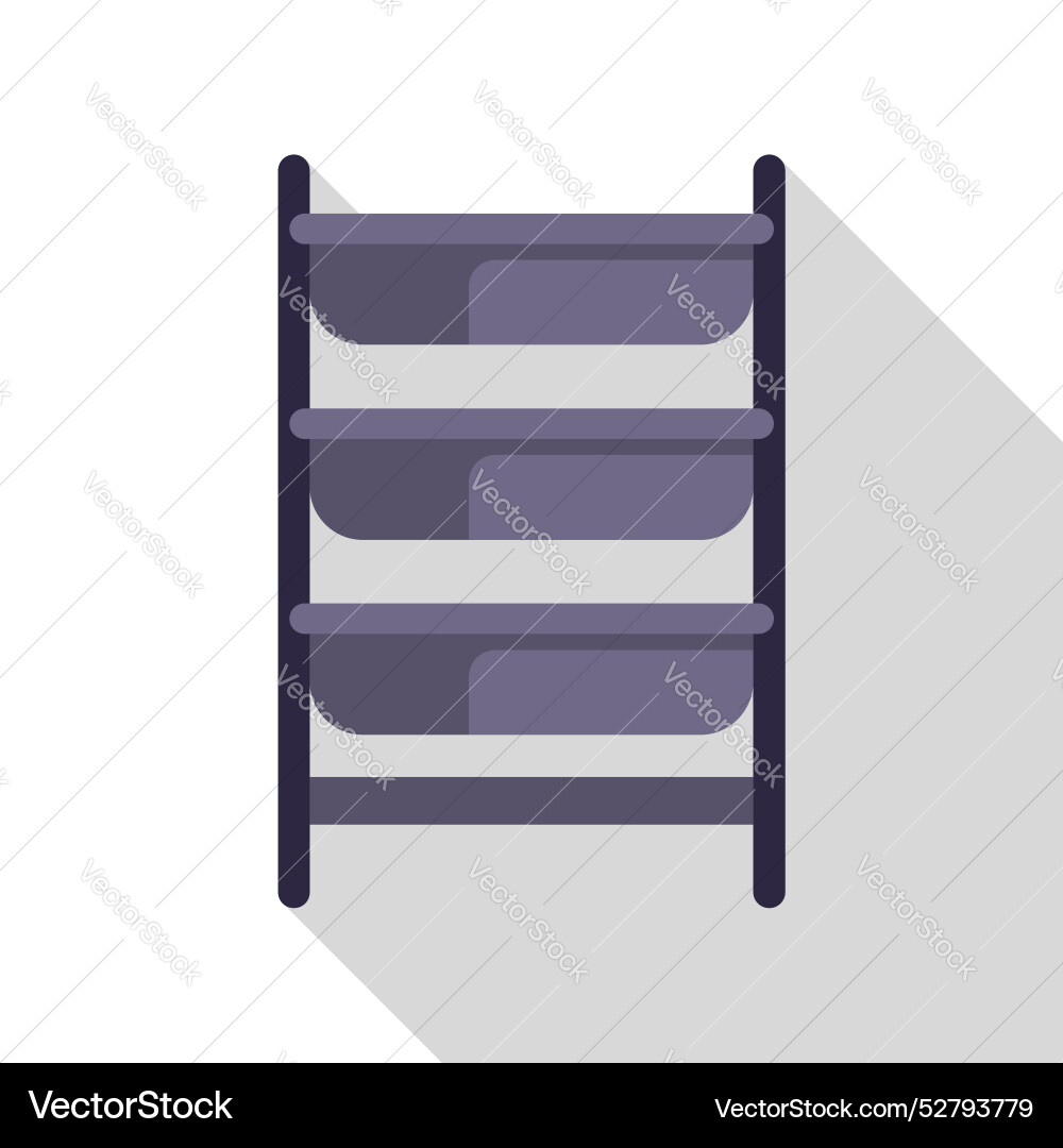 Empty four tier shelf unit standing on the floor Empty four tier shelf unit standing on the floor vector image