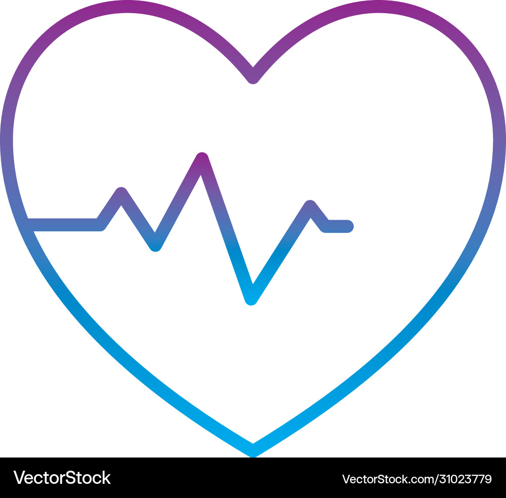 Heart pulse gradient line style icon design Vector Image