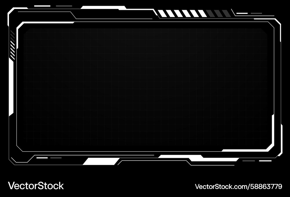 Hud frames white grey user interface elements Hud frames white grey user interface elements Vector Image