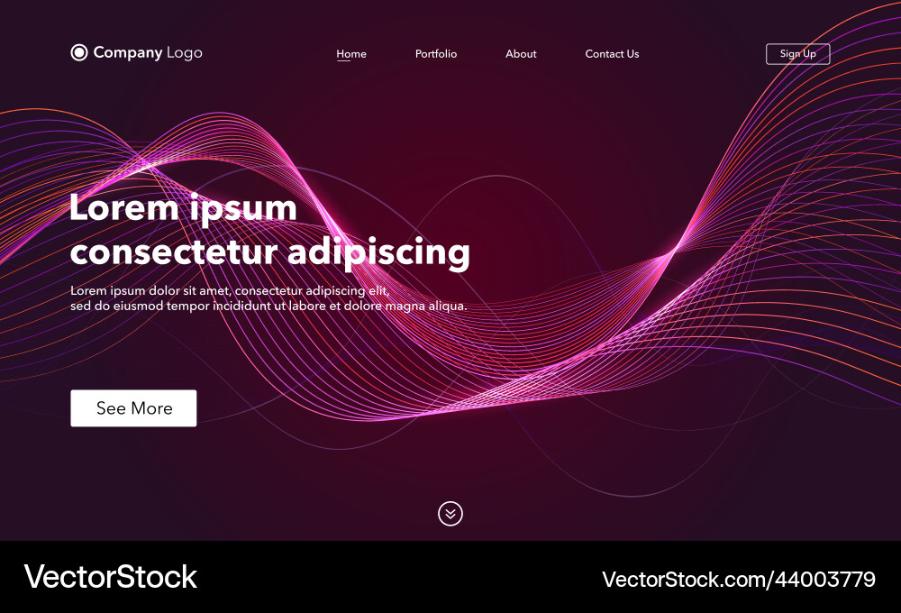 Landing page abstract background website template Landing page abstract background website template vector image
