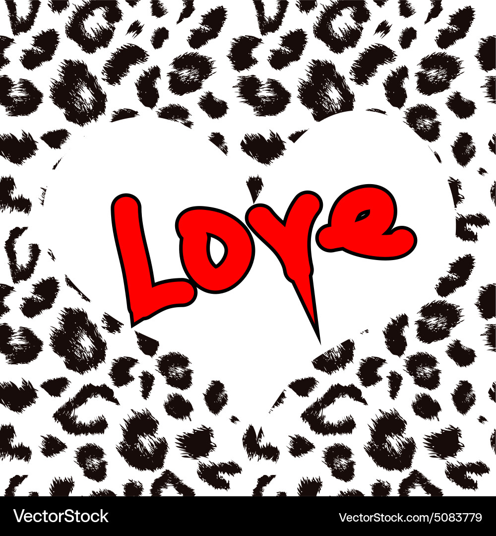 Leopard Heart Texture Vector Image