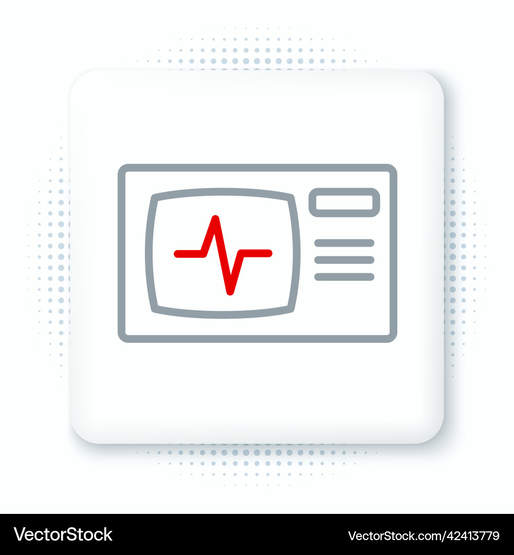 Line computer monitor with cardiogram icon Line computer monitor with cardiogram icon vector image