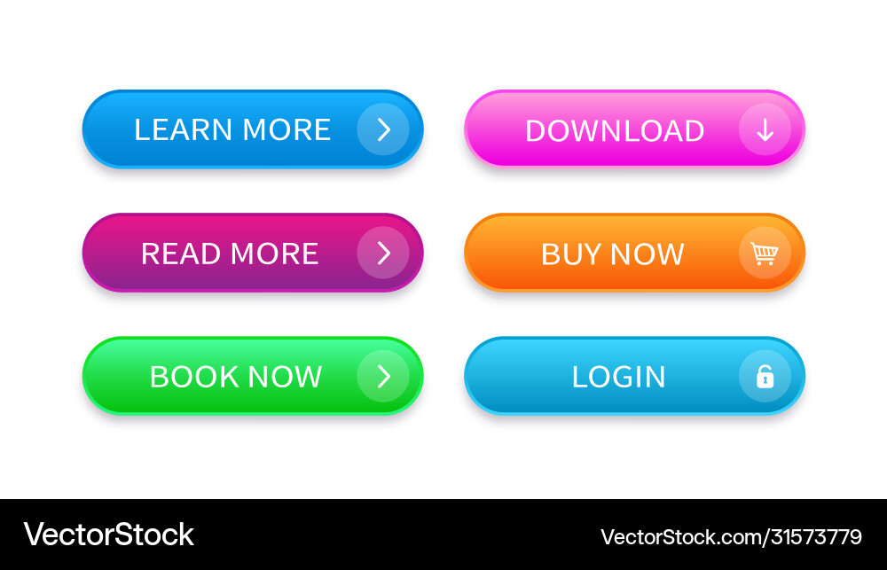 Modern Button Set - UI Elemente Vektorbild