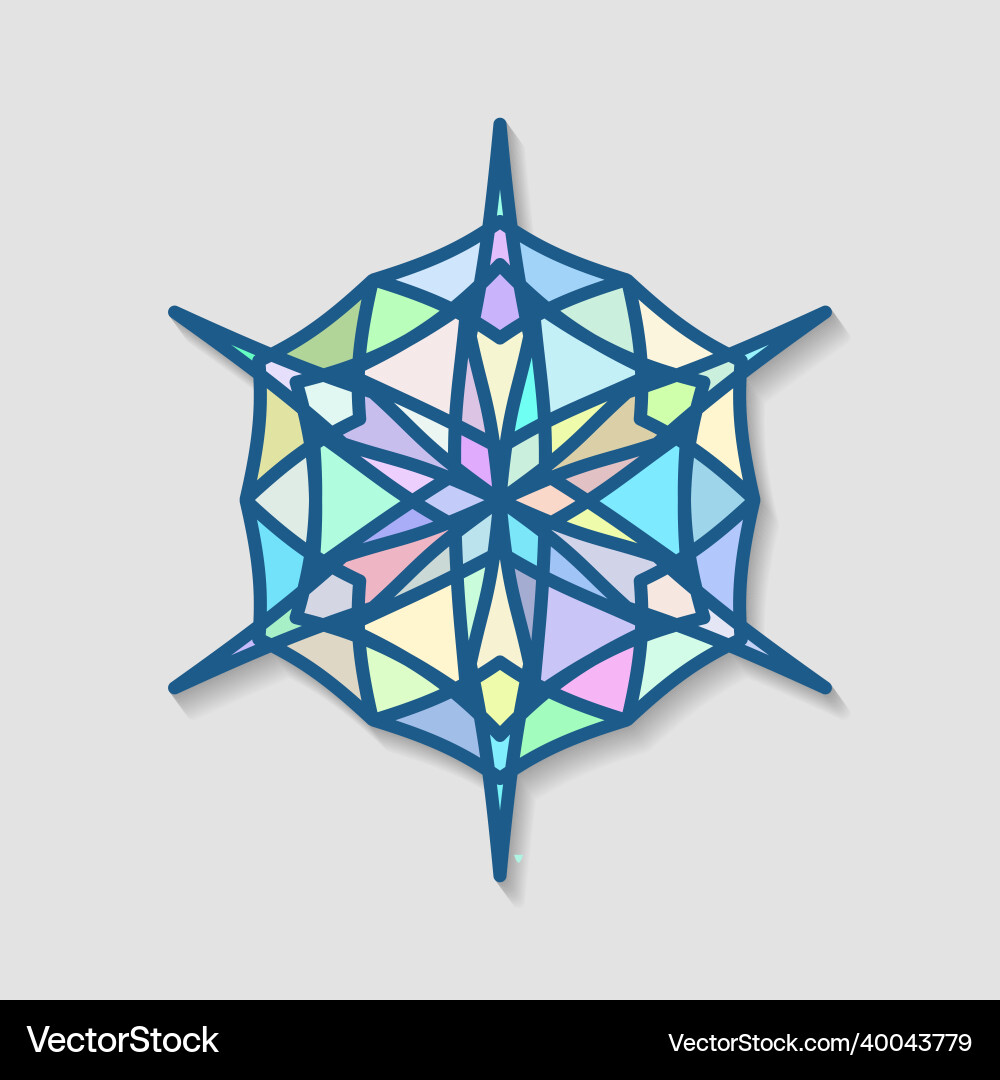 Mosaic snowflake icon consisting of multicolored Vector Image