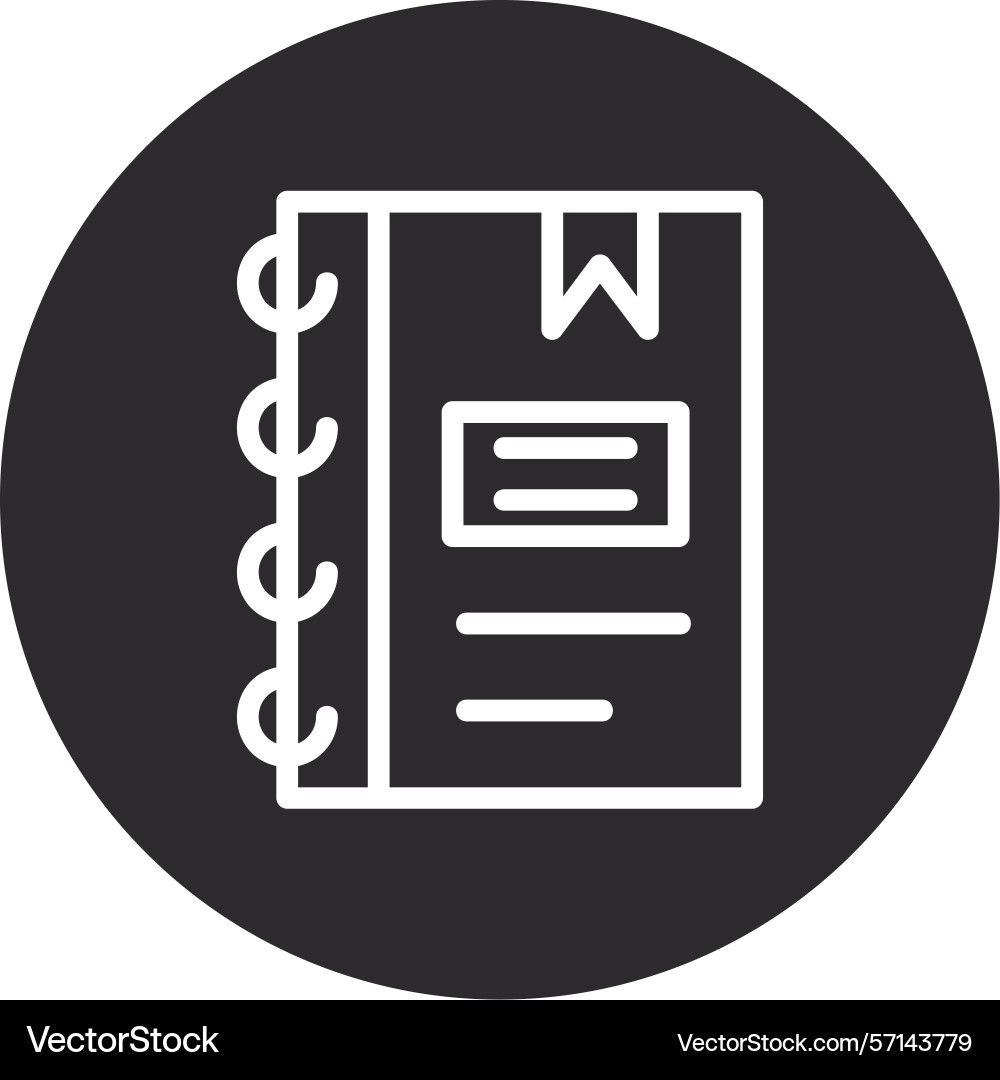 Notebook inverted circle black vector image