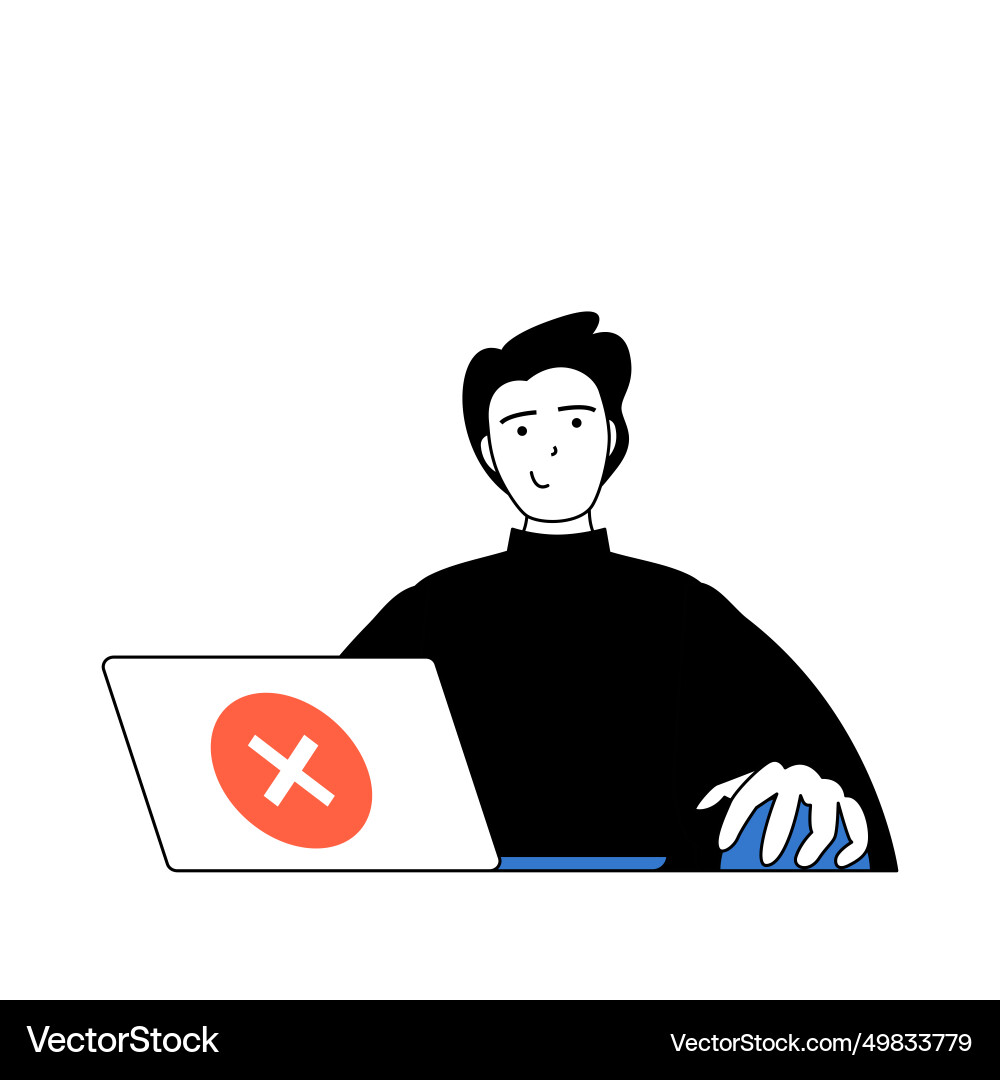Programming concept with cartoon people in flat Vector Image